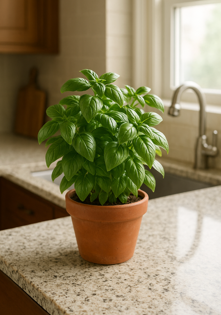 Basil indoor edible plant